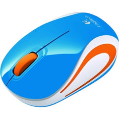 LOGITECH M187 WIRELESS MINI MOUSE - BLUE Advanced 2.4 GHz wireless pocket-size design plug-and-forget nano receiver that stays in your laptop