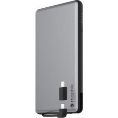 MOPHIE POWERSTATION PLUS 6000MAH SPACE GRAY INTEGRATED MICROUSB AND LIGHTNING CABLE