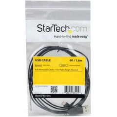 STARTECH 6ft Micro USB Cable - Right Angle MicroB