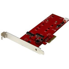STARTECH 2x M.2 SSD Controller Card - PCIe - PCI Express M.2 SATA III Controller - NGFF Card Adapter - Two Slot SATA 6Gbps M.2 Host Controller Card - Wide M.2 Drive Compatibility