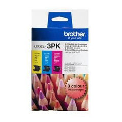 BROTHER LC73CL3PK Colour High Yield Twin Inkjet Cartridge Pack C/Y/M 600 pages @ 5%