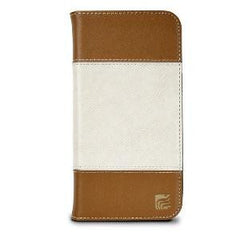 Maroo iPhone 6+ Light Brown & White Leather Combo Wallet