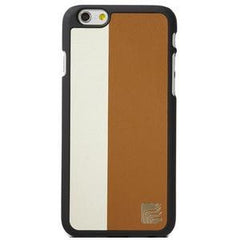 Maroo iPhone 6+ Snap On Case - Slim Profile - Light Brown and White Leather Combo