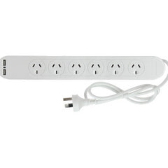 PUDNEY 6 WAY SURGE PROTECTION WITH 2 USB