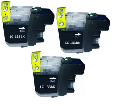 LC133BK Compatible Black Triple Pack for Brother